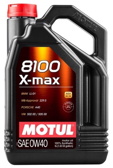 0W40 Motul 8100 X-max (A3/B4, SN) 5L синтет.моторное масло - артикул K0000090359