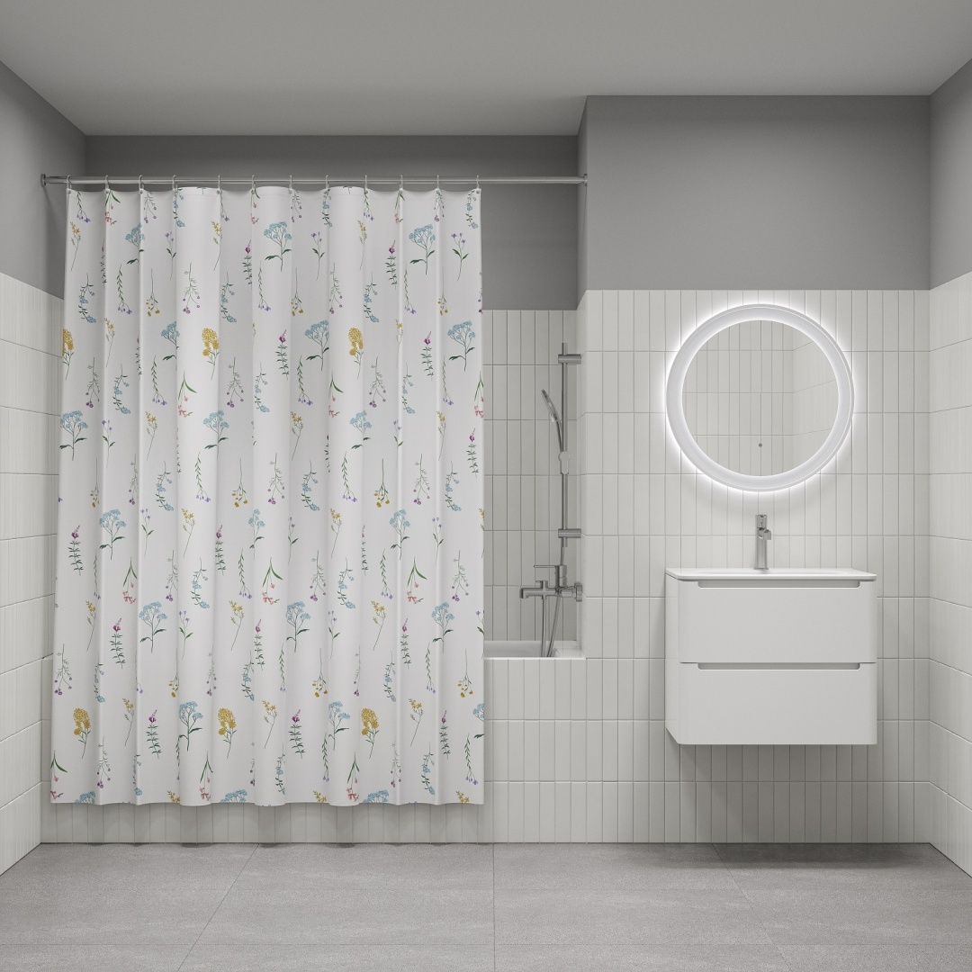 Штора для ванной, 200x180 см, Полиэстер, IDDIS, BF02P18i11 - артикул K0000115348