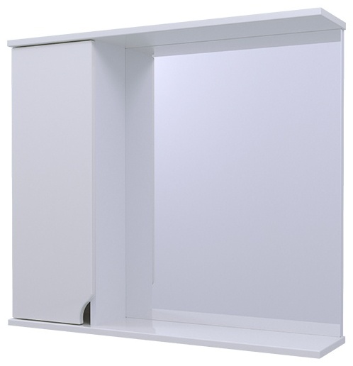Шкаф навесной, 1 Дверь + Зеркало 800 (Азалия)(молочный глянец белый снег) - артикул K0000088315