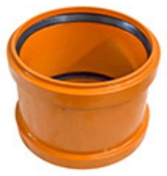 Муфта  двухраструбная 110мм РЫЖАЯ нар.канализ.(60) VALFEX коробка - артикул K0000026666