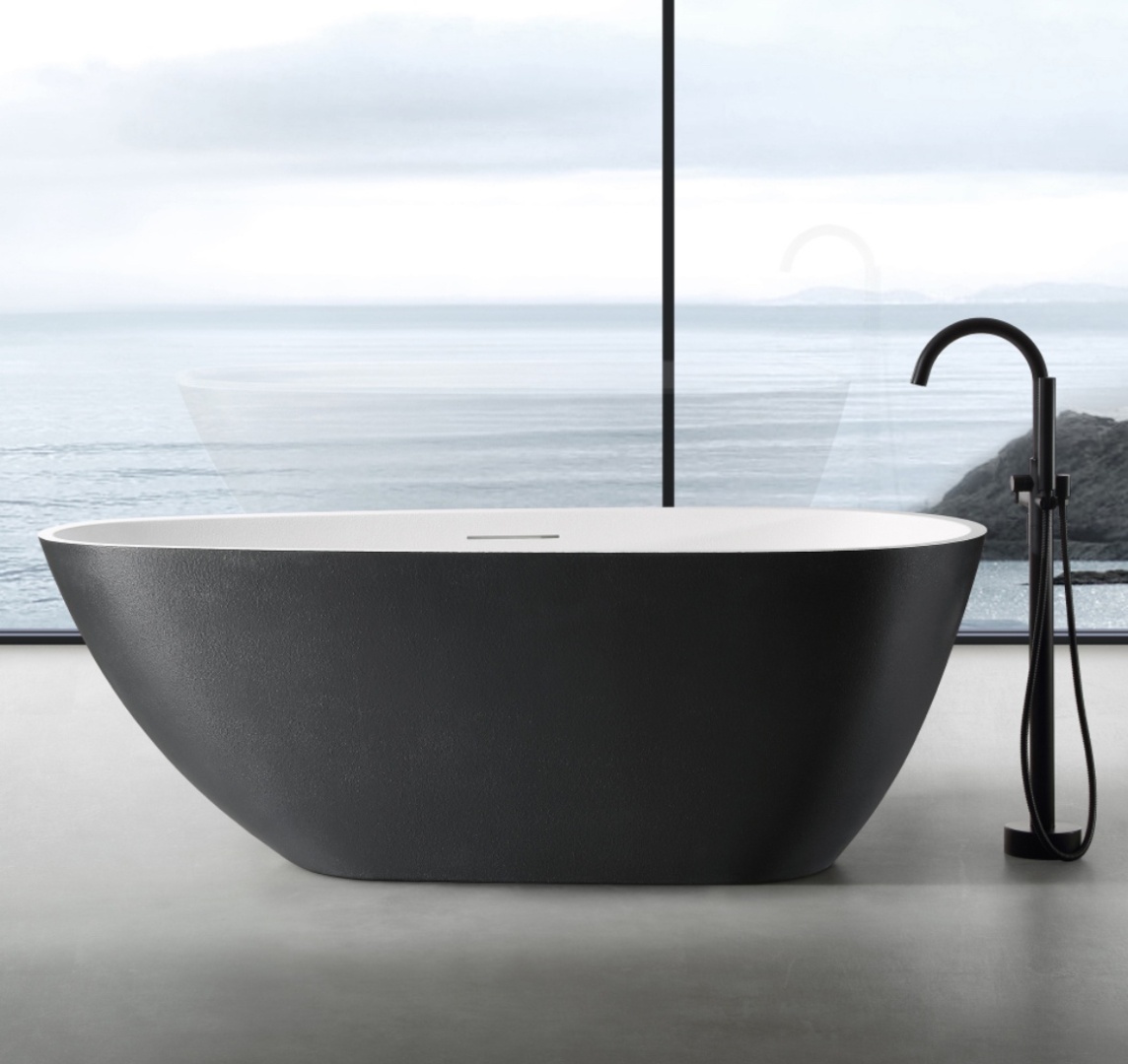 Ванна из искусственного камня ABBER Dortmund AM9911BW черно-белая матовая - артикул K0000115000