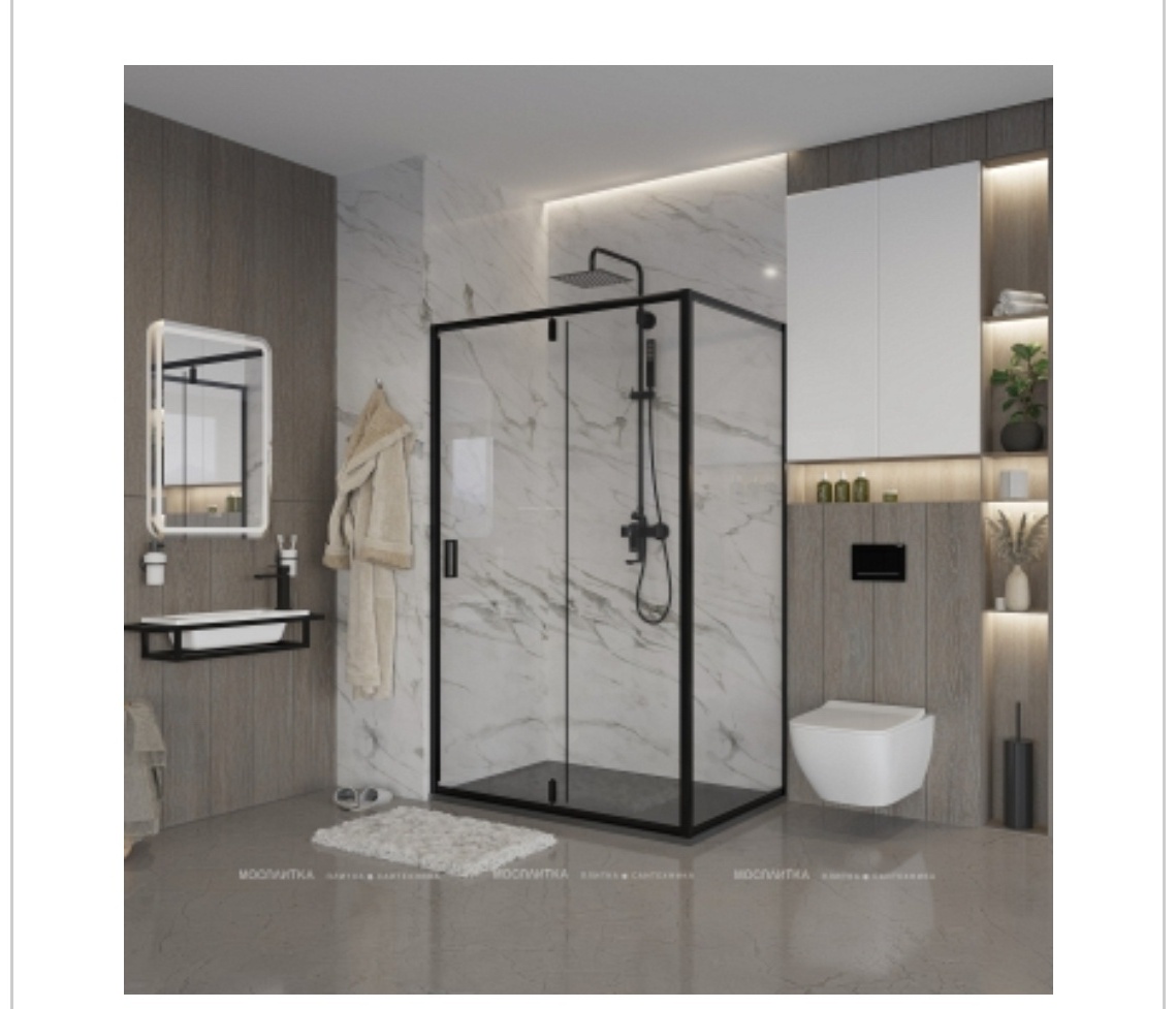 Душ.ограждение Niagara NG-83-11AB-A80B (110*80*195) прямоугольник, дверь распашная, 2 места (без поддона) - артикул K0000106678