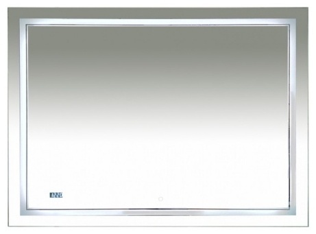 2 Неон - Зеркало LED 1200х800 сенсор на зеркале + часы (двойная подсветка) - артикул K0000046657