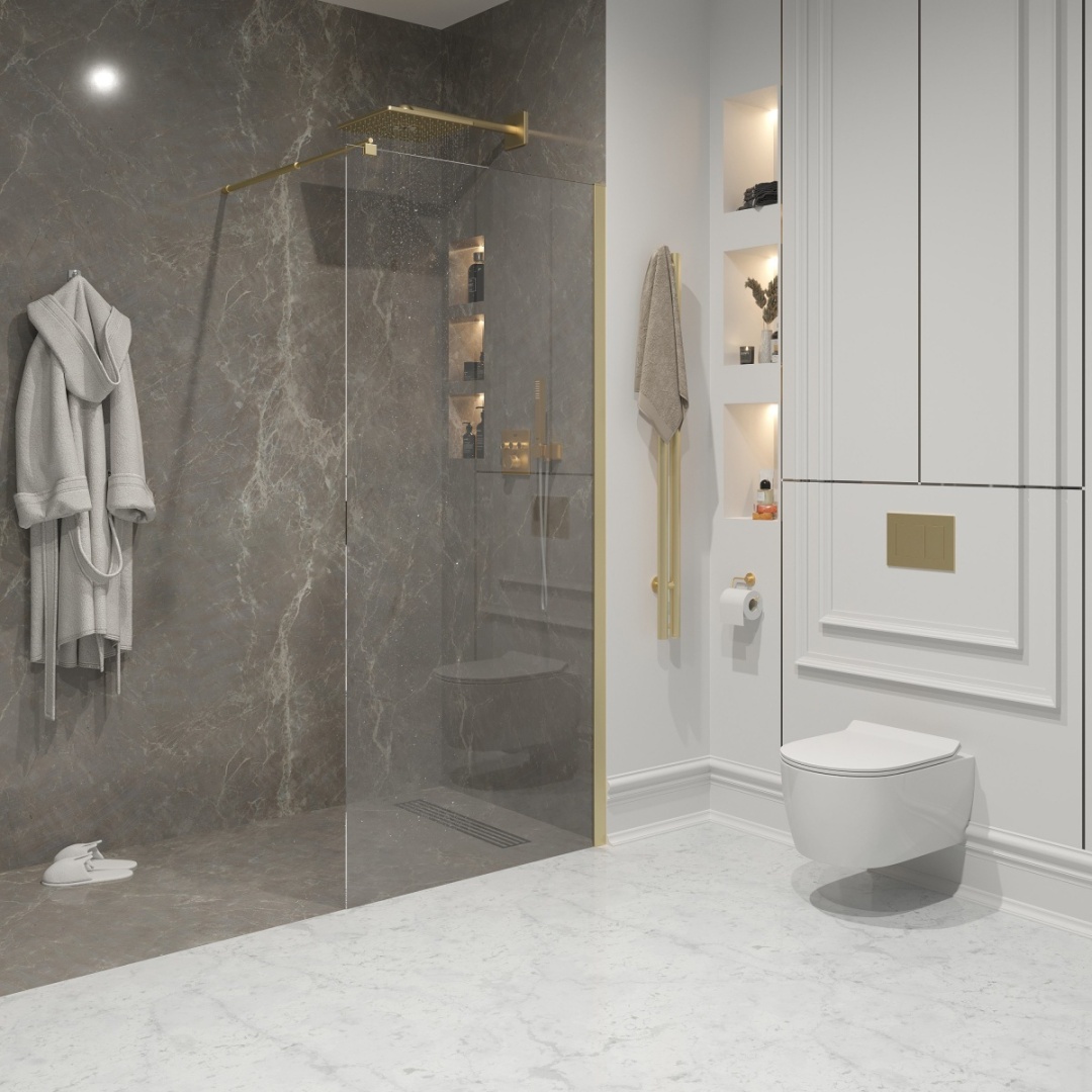 Душ. перегородка Niagara NG-643-12 GOLD (120x195), 1 место (без поддона) - артикул K0000105671