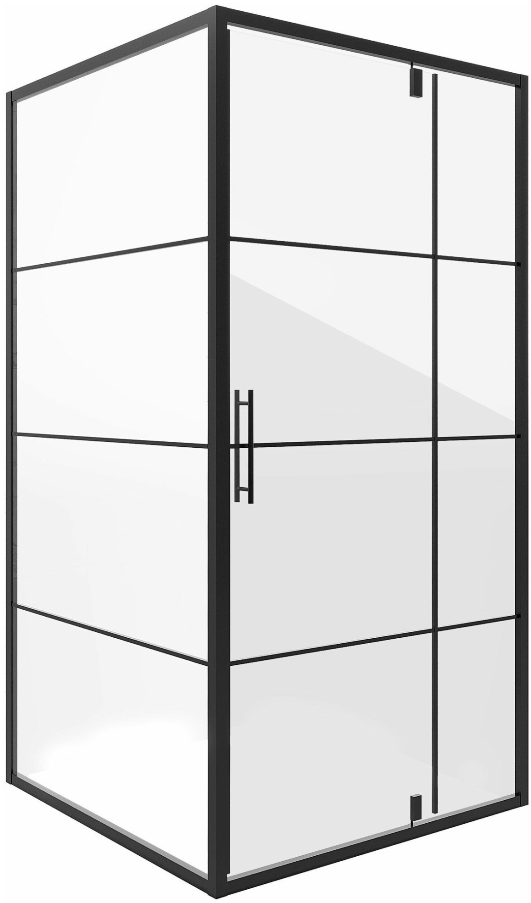 Душ. ограждение Niagara NG-0290-08 BLACK (900х900х1950) квадрат, дверь распашная, 1 место (без поддона) - артикул K0000105550