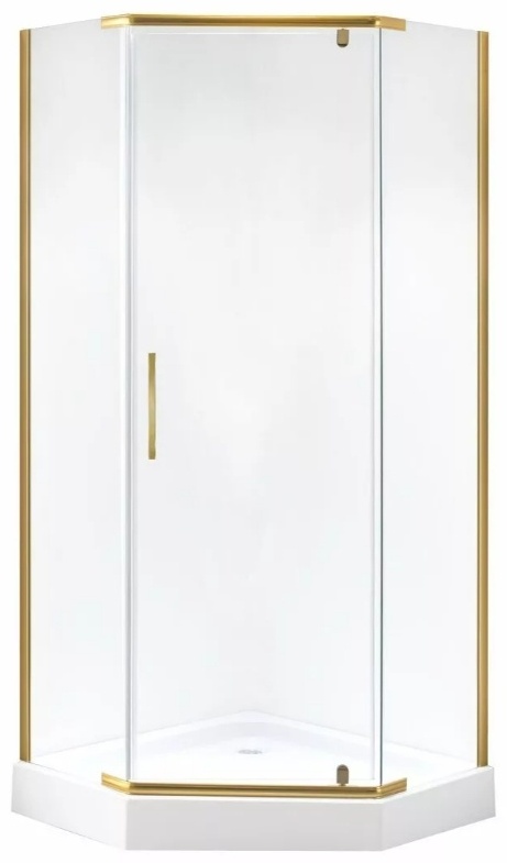 Душ. ограждение Niagara NG-6434-08 GOLD (100*100*195) трапеция, дверь распашная, 1 место (без поддона) - артикул K0000105555