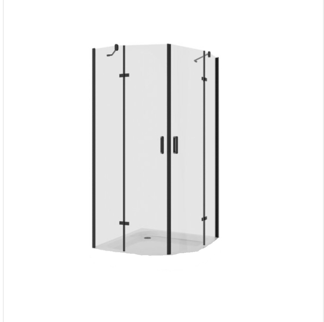 Душ. ограждение NG-6816-08 BLACK (100*100*190) полукруг, двери распашные, 1 место (без поддона) - артикул K0000105601