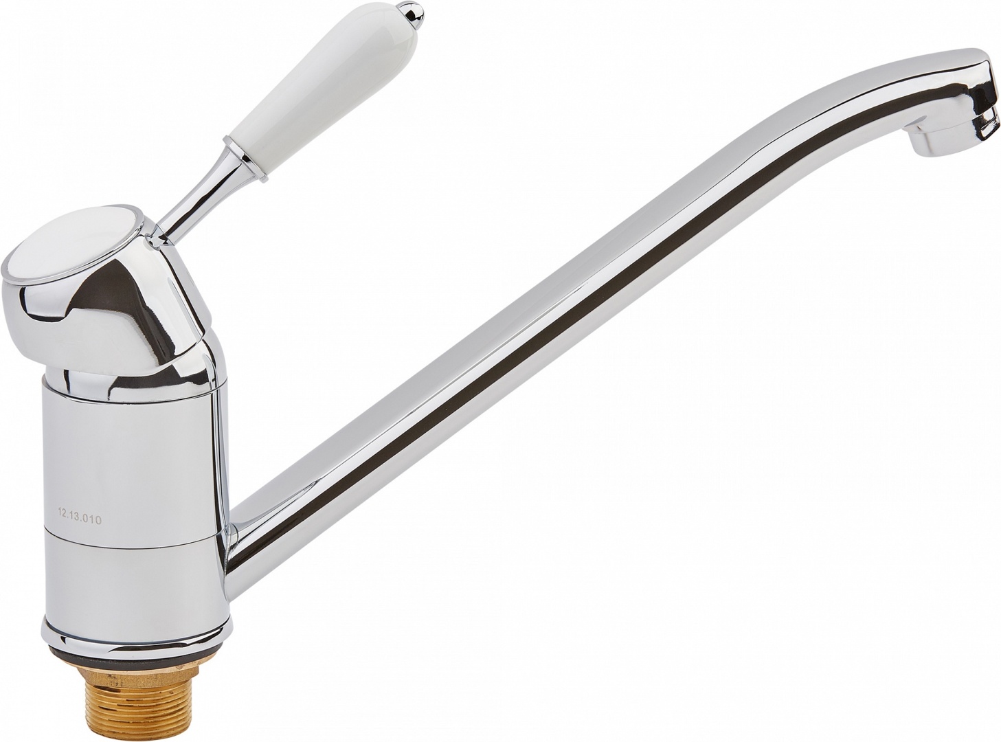 Смеситель ОПТИМА кухня 40 мм, с гайкой, ручка белая, О41(1)07 - артикул K0000073124