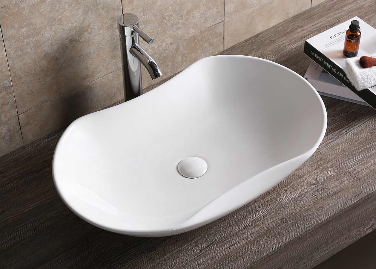 CR7031 Раковина накладная, белая, усеченный овал 670*415*125 Cerutti SPA - артикул K0000095974