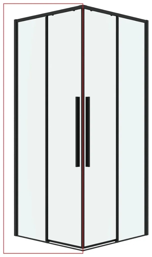 Душ.ограждения 1/2.K33.01.90.21.00 Galaxy (90*195) черный матовый, стекло прозрачное, 1 место - артикул K0000187837