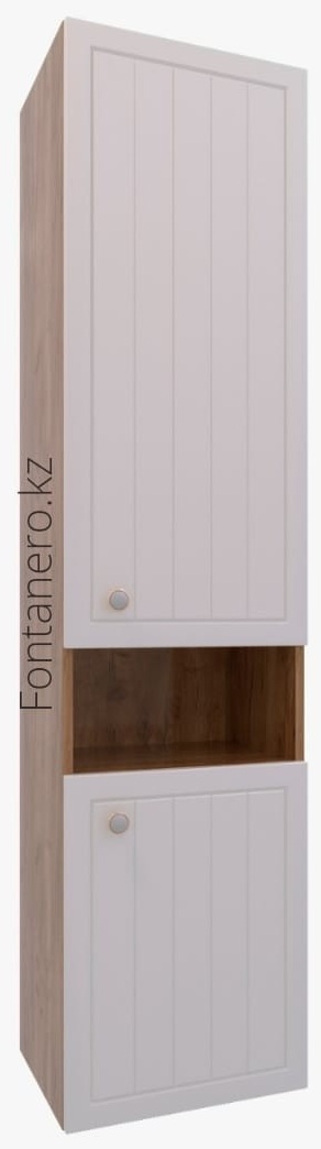 AVK2. Пенал навесной, 2 Двери + Ниша, 350, коллекция (Катрин, Основной, Дуб Крафт Золотой, Молочный - артикул K0000067458