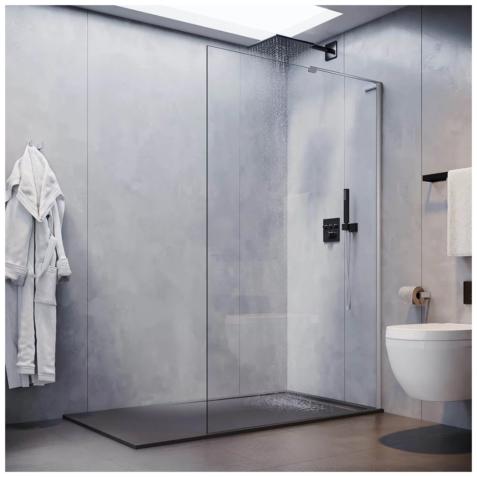 Душевая перегородка Veconi KR-77 Арт. KR77-110-01-C8 Стекло прозрачное/8 мм (1085-1100/2000) - артикул K0000168905