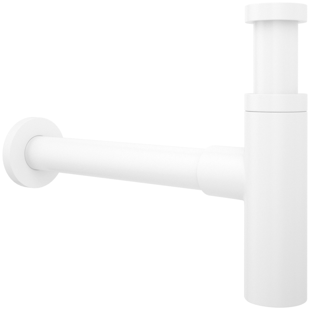 Металлический сифон для раковины Wellsee Drainage System 182123000, цвет матовый белый - артикул K0000129381