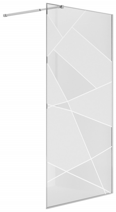 Душ. перегородка NG-660-12 (120*195) хром, стекло прозрачное с рисунком, 1 место (без поддона) - артикул K0000165544