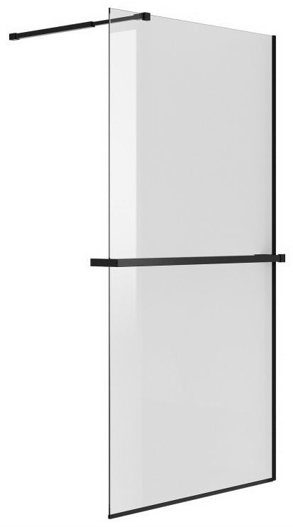Душ. перегородка NG-670-10ВLACK (100*195) черный матовый, стекло прозрачное,1 место (без поддона) - артикул K0000165546