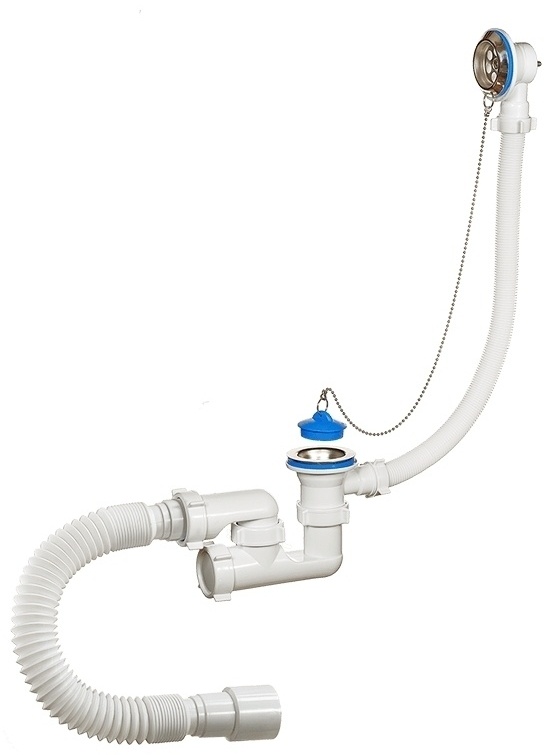 Сифон ОРИО д/ванны 1 1/2" 40,нерж., с переливом нерж.. - артикул K0000007515
