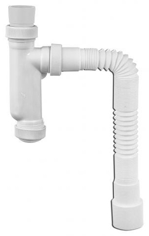 Сифон писсуар бутылка, манжета 38-40, 40, гофра 230-800мм, Dn 40/50, ВИР (30987082) - артикул K0000083176