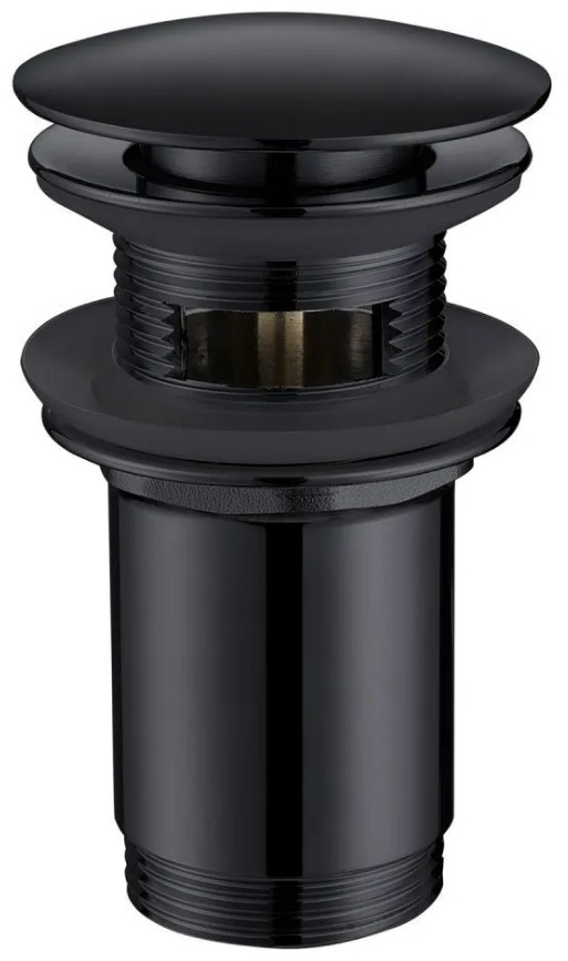 Донный клапан ABBER AF0010B с переливом, черный матовый - артикул K0000085664