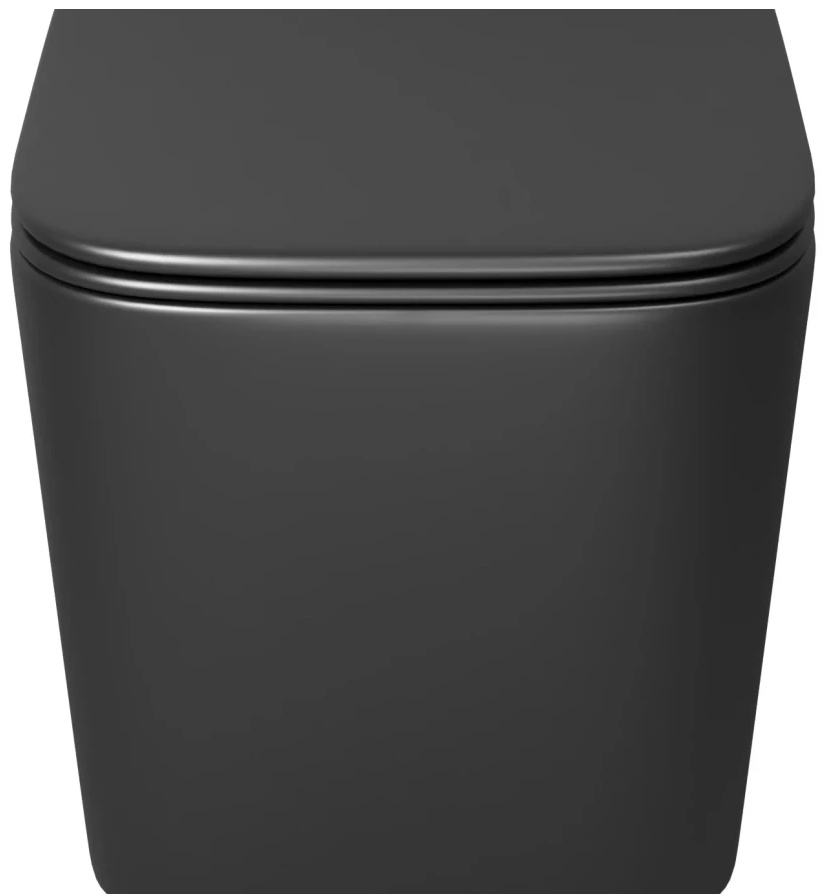 Унитаз GR-4404BMSQ (52*37,3*36,5) ЧЕРНЫЙ МАТОВЫЙ подвесной, безободковый, СМЫВ ТОРНАДО БЕСШУМНЫЙ,1 место - артикул K0000195981