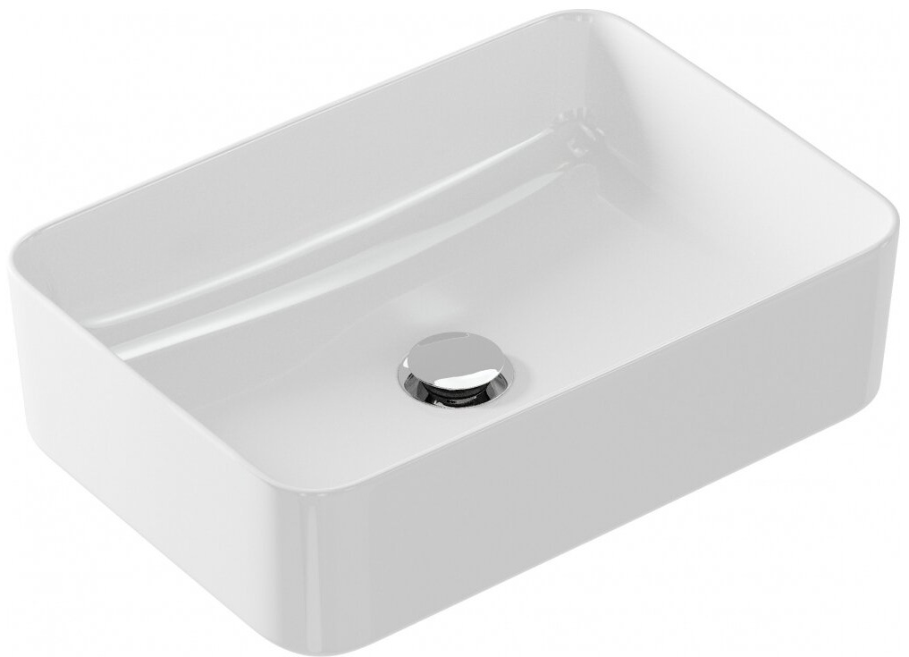 Раковина CREA на столешницу, 50,  RECTANGULAR 0 отв., белый, P-UM-CRE50/1-oc-RC - артикул K0000187769