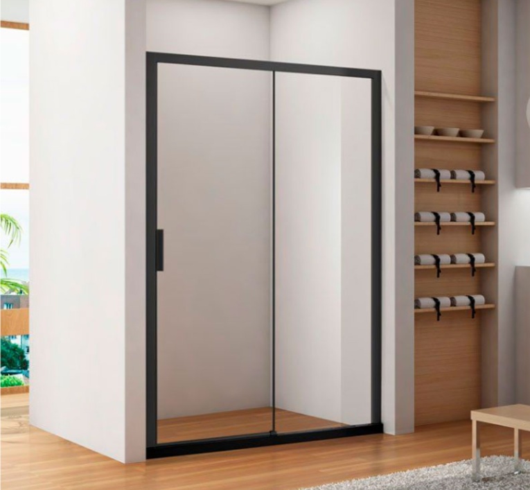 AE60-N-140H200U-BT Aquanet Pleasure, дверь в нишу 1400 мм, проф.черн.мат., стек.прозр.(225500) - артикул K0000060490