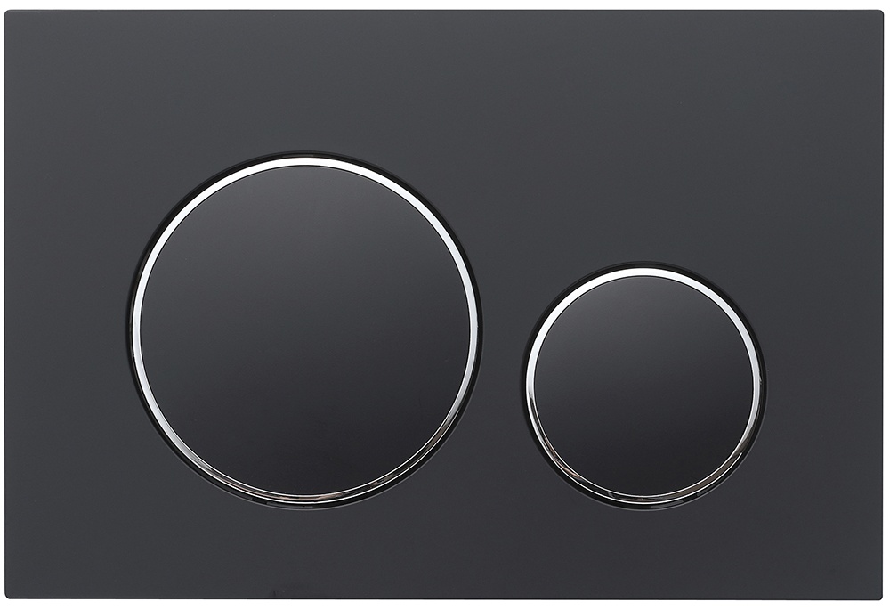 Смывная кнопка VECONI Арт. FLV10-BC 240х162х7 (черный матовый, кайма - хром глянец) - артикул K0000216188