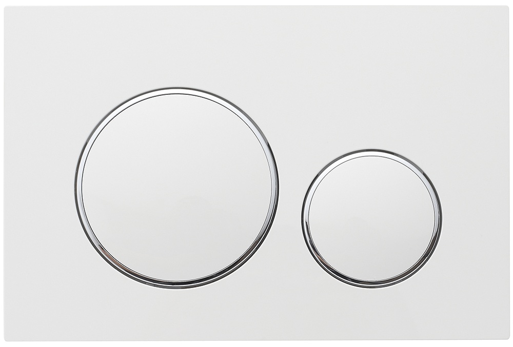 Смывная кнопка VECONI Арт. FLV10-WC 240х162х7 (белый матовый, кайма - хром глянец) - артикул K0000216190