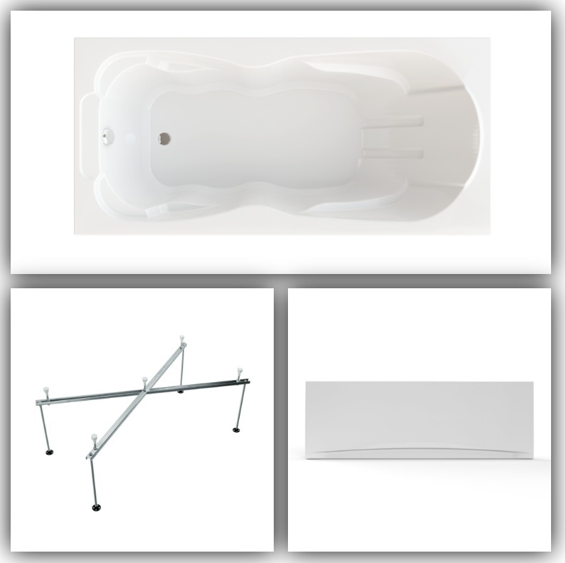 Ванна обрезанная Персей ЭКСТРА (1900х900) с каркасом и экраном - артикул K0000018535