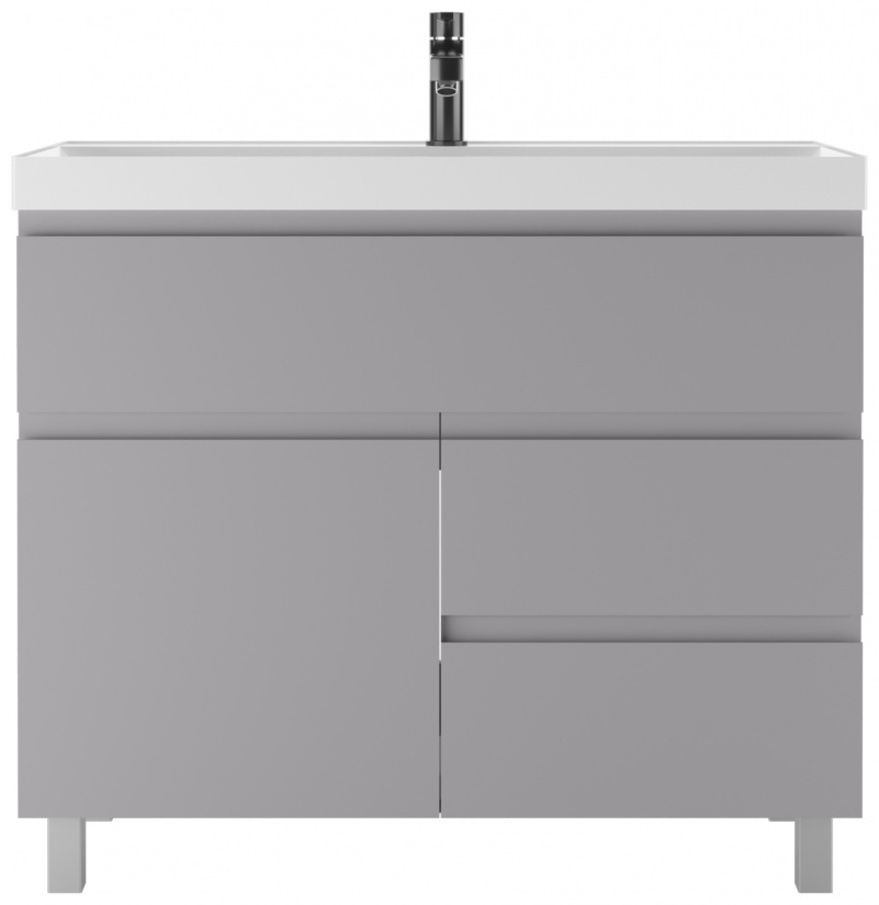 Комплект Тумба "Bazis 100" Graffo светло-серый матовый В3 Байтерек с умывальником - артикул K0000220768