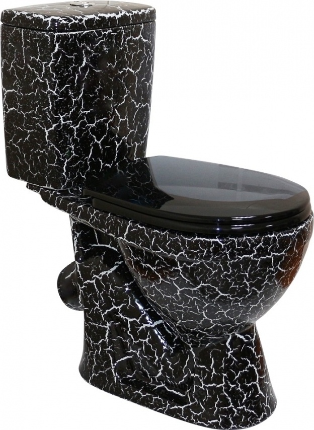 унитаз Лира Киров черный Кракелюр + гофра - артикул K0000077768