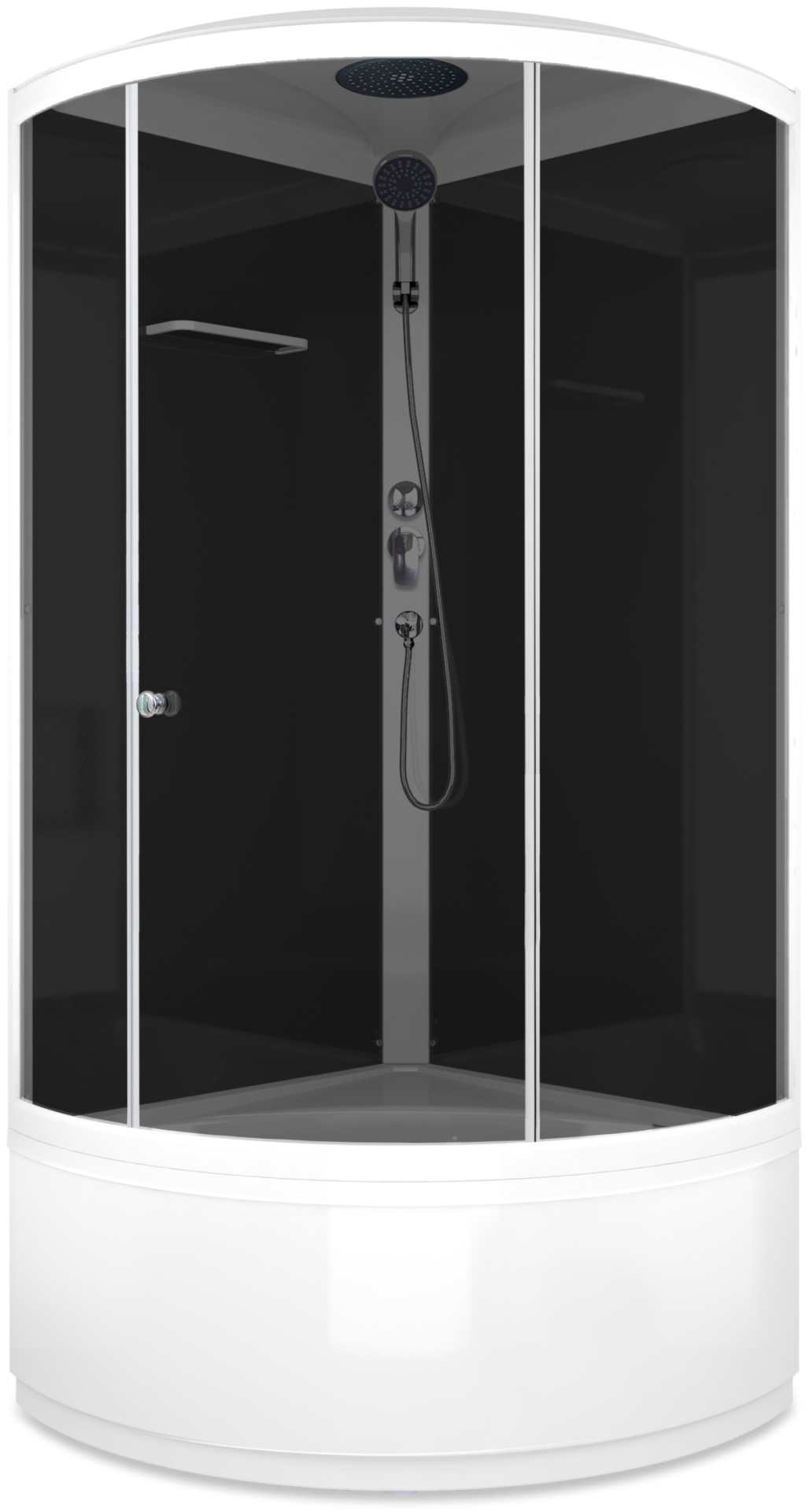 Комплект Домани Simple high v1.2 С КРЫШЕЙ (99) 90*90*218 (БЕЗ пульта, черн.стенки, тонир.стекла, выс.поддон) LUX - артикул K0000162386