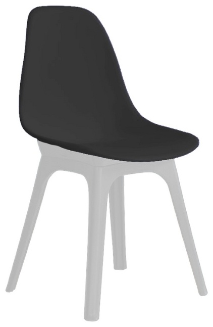 Стул ИМС BIO сиденье черное ножка пласт.белая - артикул K0000057096