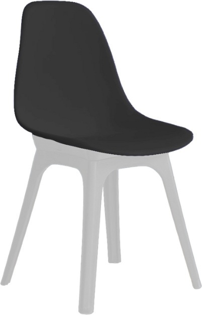 Стул СТЭН BIO сиденье черное ножка пласт.белая - артикул K0000057126