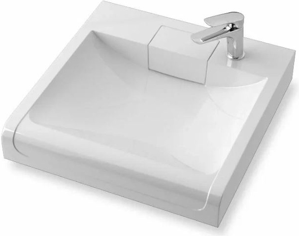 Комплект Раковина над стиральной машинкой Аврора V56D1 600*600*105 (сигн.бел.) со смесителем Эверест с сифоном - артикул K0000117183