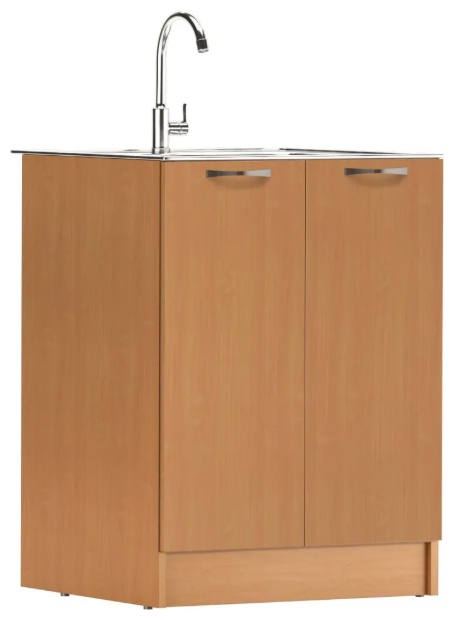 Тумба универсальная 60х60 бук Байтерек (без полки) + мойка - артикул K0000189667