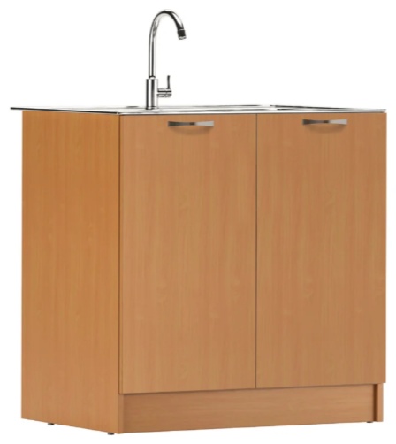 Тумба универсальная 60х80 бук Байтерек (без полки) + мойка - артикул K0000189674