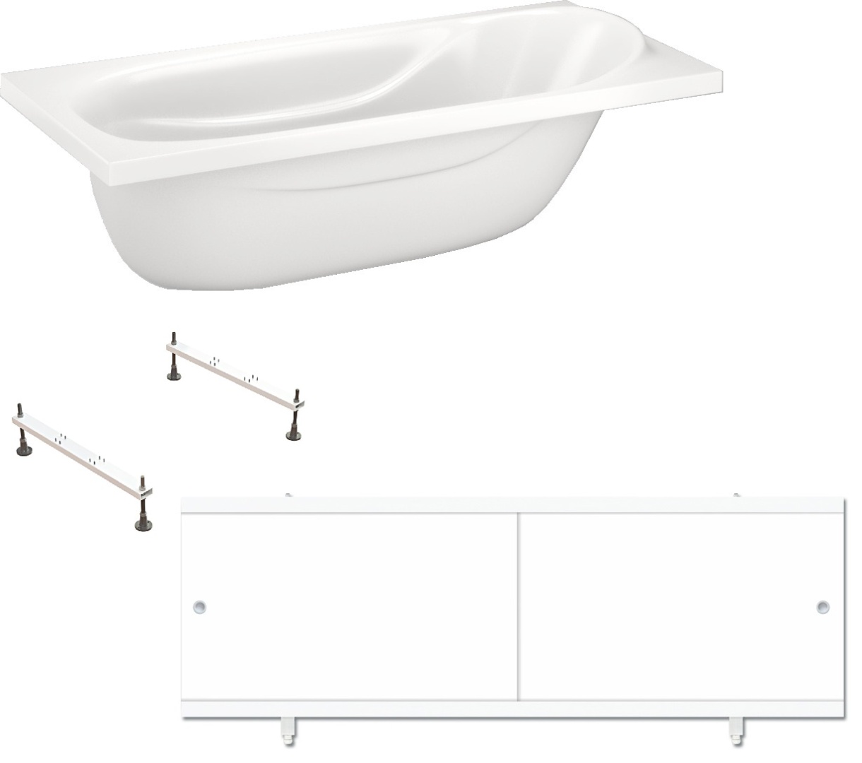 Ванна Domani-Spa  Classic  1500*700 (С НОЖКАМИ и экраном Кварт) - артикул K0000053650