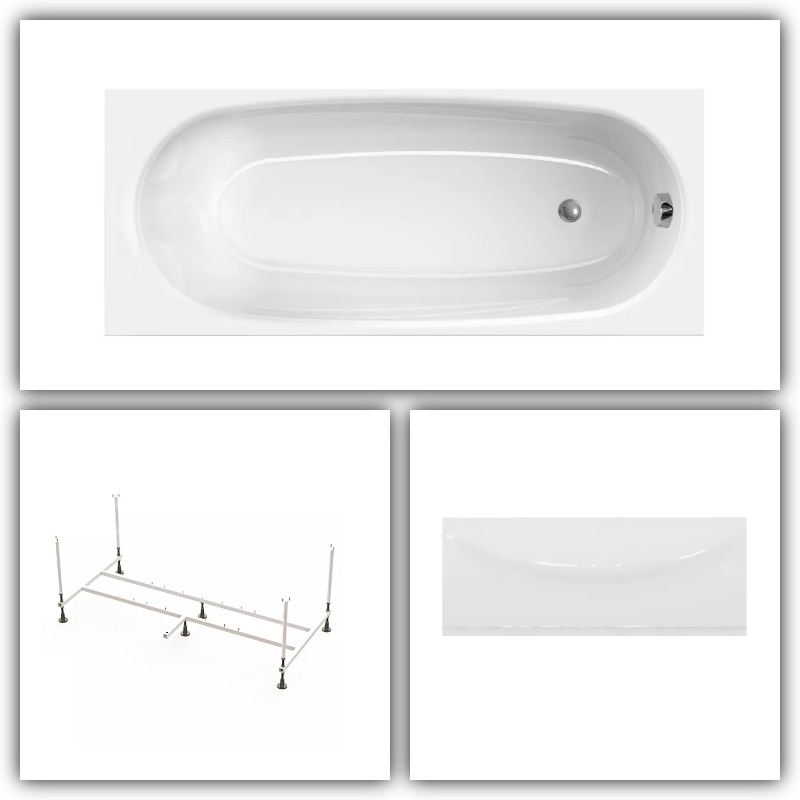 Ванна Domani-Spa Standard 1600*700*410 (с опорой и экраном) PREMIUM - артикул K0000041058