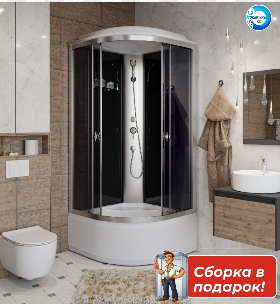 Душ.кабина Niagara Eco E80/40/TN (800х800х2150) 4 места+сборка - артикул K0000202814