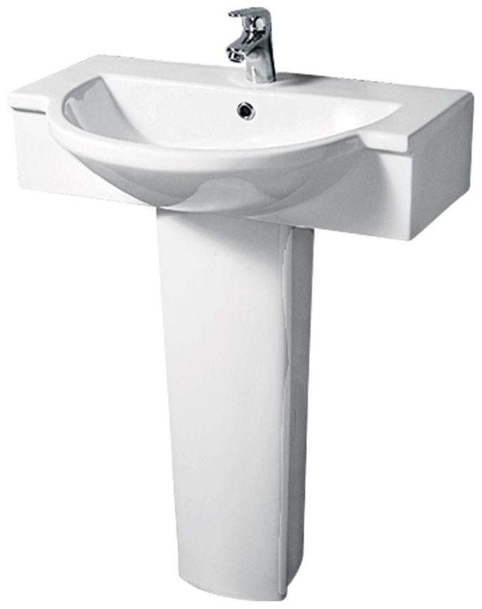 LM3000 Раковина (с креплениями) белая HDFL309B с пьедесталом - артикул K0000037039