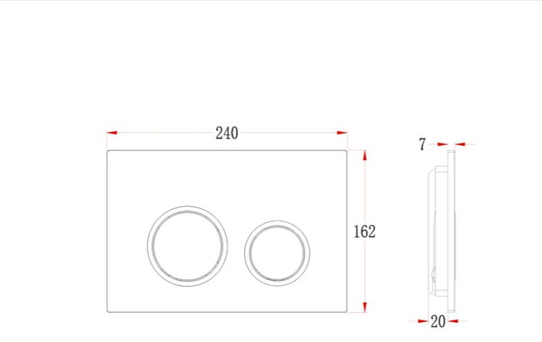 Смывная кнопка VECONI Арт. FLV11-B 240х162х7 (чёрный матовый, кайма - черный матовый) - артикул K0000216191