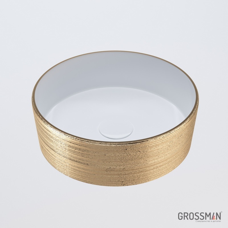 Раковина Grossman GR-5010GW (355*355*115) ЗОЛОТО/БЕЛАЯ внутри - артикул K0000105147