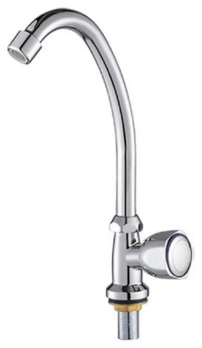 Кран на одну воду POTATO P4166 крепление гайка, хром (20шт) - артикул K0000104036