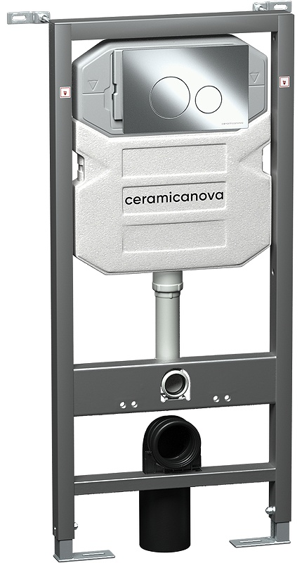 CN1001CH Система инсталляции для унитазов CERAMICANOVA Envision с кнопкой смыва Round цвет хром и кр - артикул K0000219837
