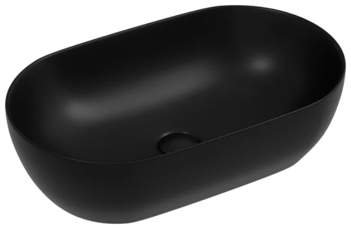 CN12001MB Раковина накладная овальной формы Twist 500x300x140, черный матовый - артикул K0000219860