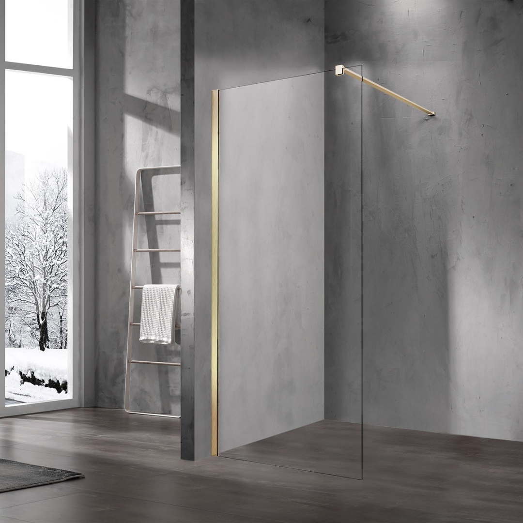 Душевая перегородка Walk-In VSW-1H100CLG, 1000*2000, матовый золотой, стекло прозрачное - артикул K0000218430