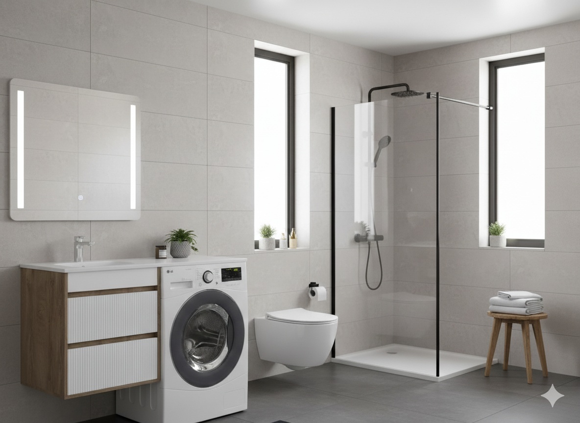 комплект раковина Лакшери левая V120Q1 Granit MARR MARRBAXX, шт + сифон + зеркало +AVK2. Тумба навесная, 2 Ящика под СМ, 1200, коллекция (Эве - артикул K0000194593