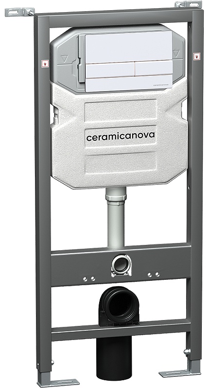 CN1002W Система инсталляции для унитазов CERAMICANOVA Envision с кнопкой смыва Flat цвет белый, креп - артикул K0000219843