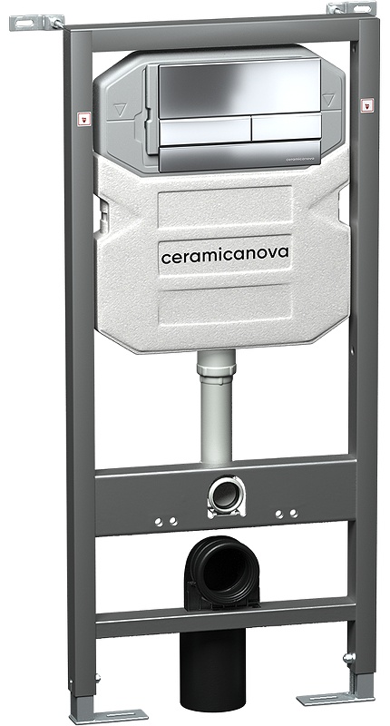 CN1002CH Система инсталляции для унитазов CERAMICANOVA Envision с кнопкой смыва Flat цвет хром, креп - артикул K0000219841
