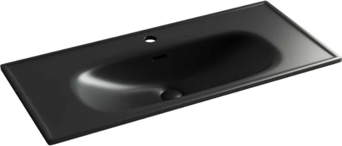 CN13003MB Раковина накладная Sabo с отверстием под смеситель 1000x460x130, черный матовый - артикул K0000219872